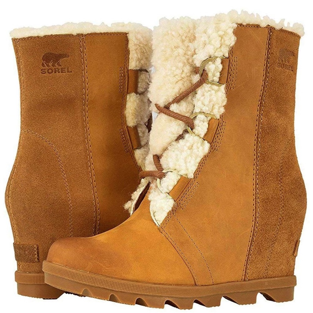 Sorel Joan Of Arctic Wedge Lace Up Shearling Boot